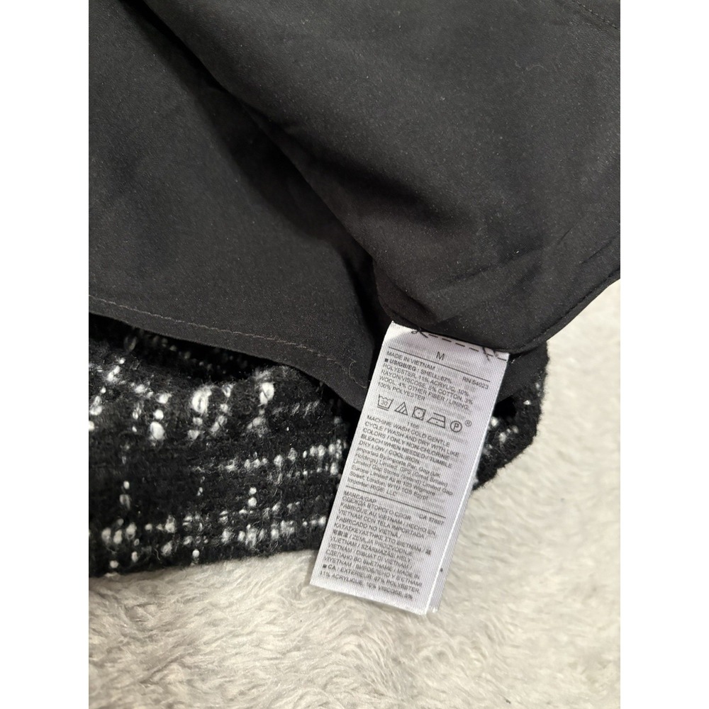 Gap Sleeveless Tweed Shift Dress Medium Split Neck Black Lined Pockets - Picture 10 of 10